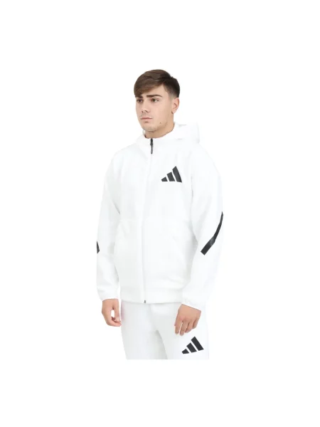 Bluza rozpinana zapinana na błyskawiczny Adidas biała