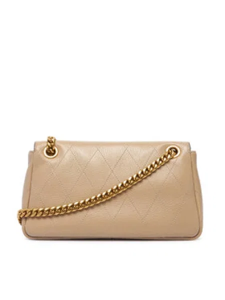 Kabelka Tory Burch Charlie Quilted Small Shoulder Bag Krémová béžová
