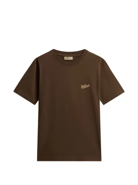 Tricou Woolrich cu imagine cu decolteu rotund maro