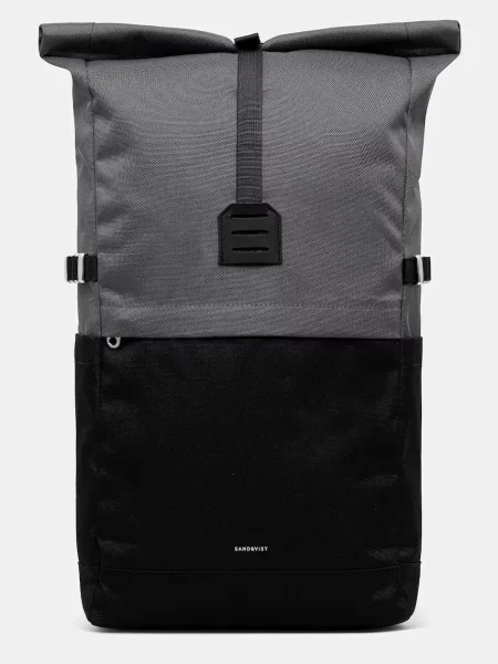 Sandqvist plecak Icon Rolltop M duży gładki czarny