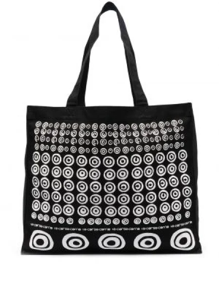 Geantă shopper 10 Corso Como din canvas cu autograf negru