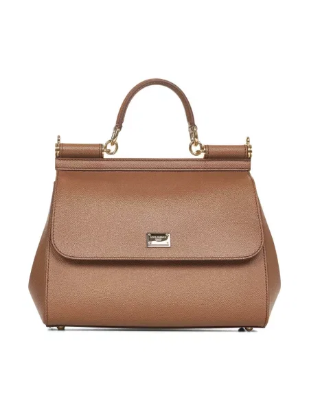 Torebka Dolce And Gabbana skórzana brązowa