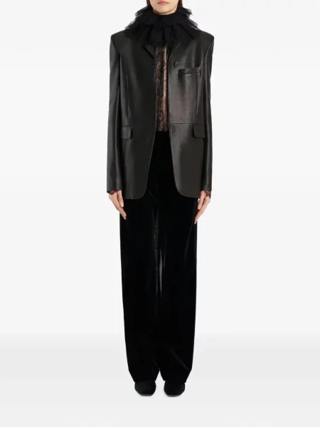 Geanta de piele Khaite negru