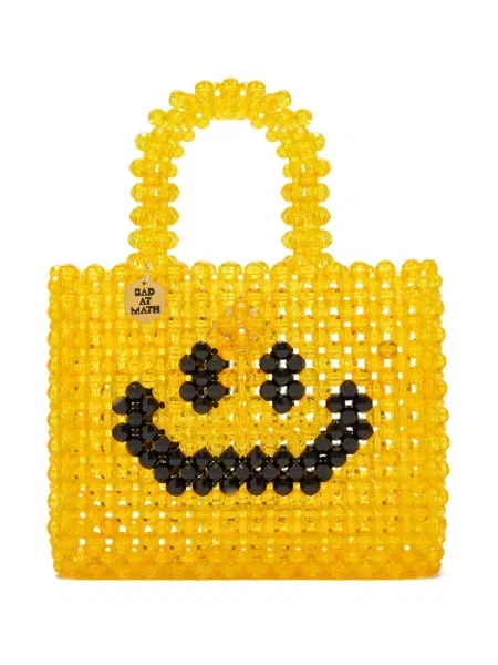 Geantă Bad At Math cu mărgele galben