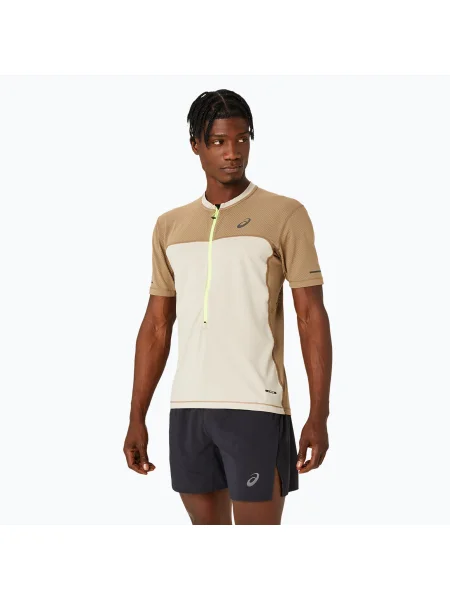Мъжка тениска за бягане ASICS Fujitrail feather grey/perperper бежово