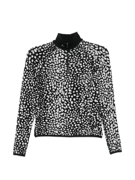 Top Perfect Moment cu imagine cu model leopard din jacard negru