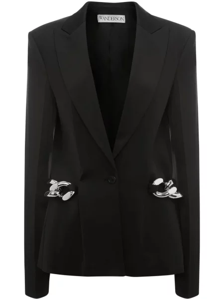 Geantă cu mânere cu lanț Jw Anderson cu un singur rând de nasturi negru