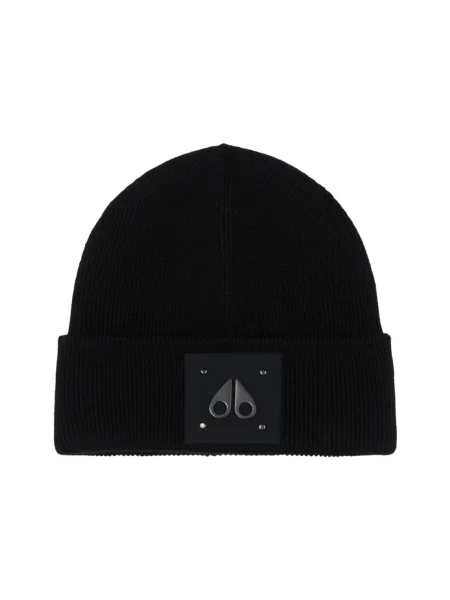 Czapka Moose Knuckles wełniana z logo czarna