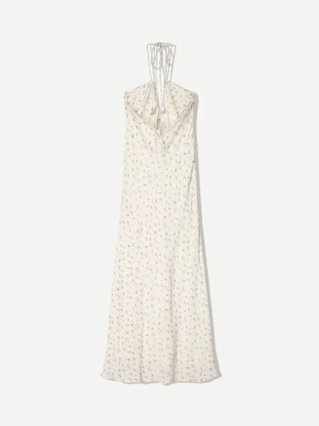 Bershka Rochie de vară gri metalic / murdar alb