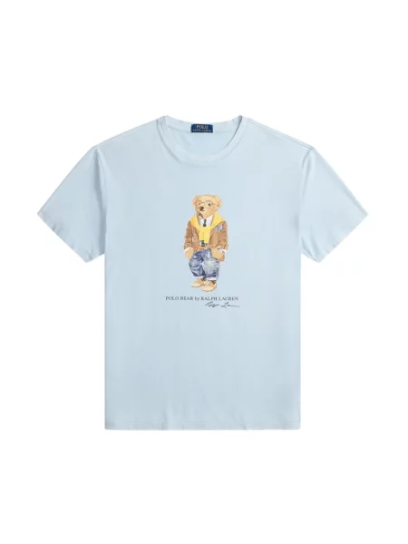 Dzianinowa koszulka polo Polo Ralph Lauren niebieska