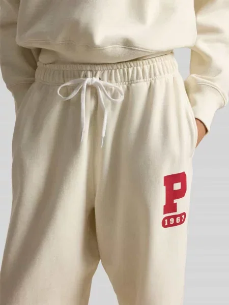 Spodnie dresowe o kroju relaxed fit z mieszanki bawełny Polo Ralph Lauren białe
