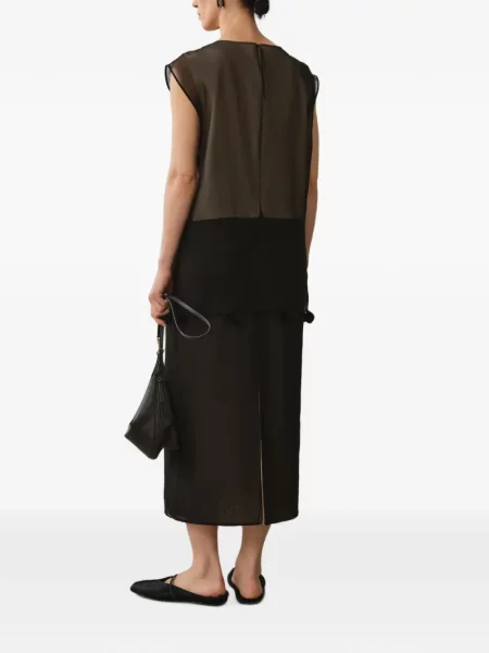 Rochie midi Less de mătase negru
