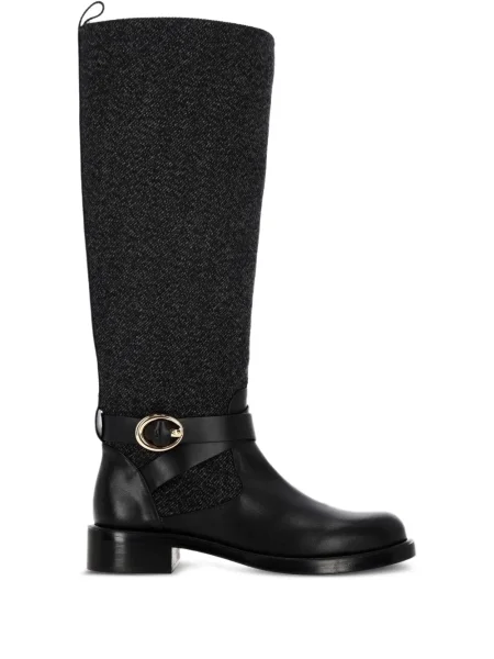 Botine Stuart Weitzman cu cataramă din tweed negru