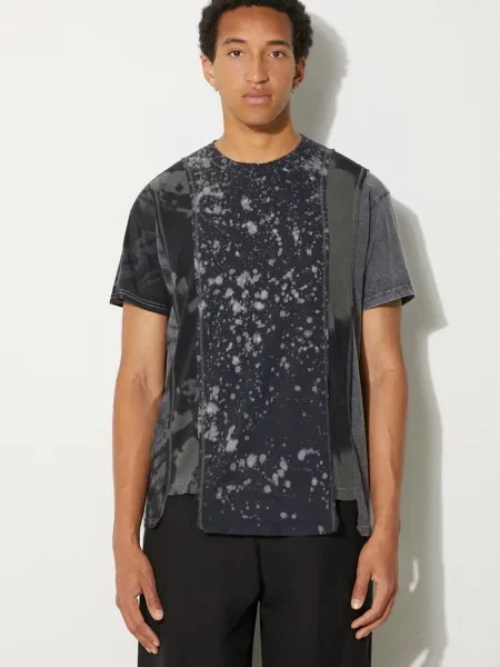 Tričko Needles 5 Cuts S/S Tee B&W Mishmash černá