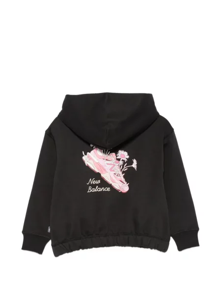 Суичър с качулка New Balance черно