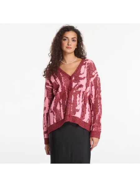 Sweter Desigual Jakee Pullover Red XS czerwony