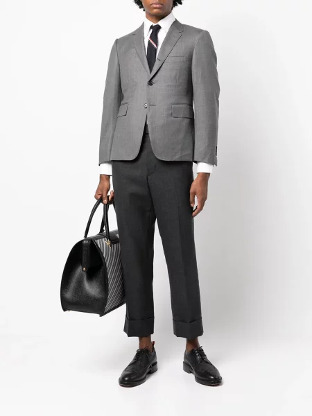 Vienakrūtis švarkas Thom Browne pilka