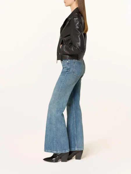 BOSS Orange jeansy high waist niebieskie