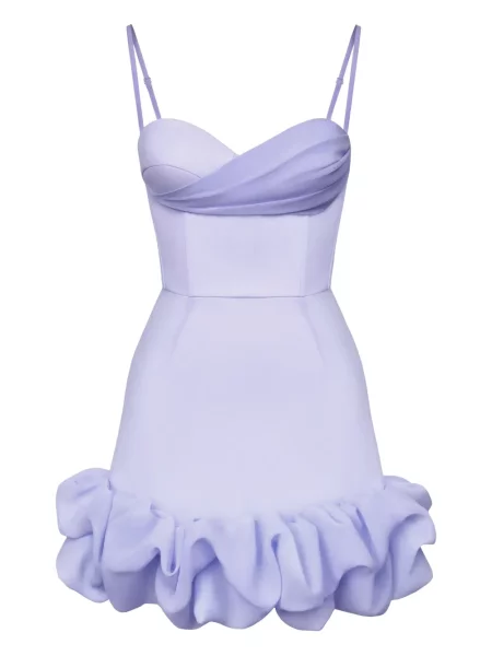 Mały sukienka mini Post Meridiem drapowana garniturowa fioletowa