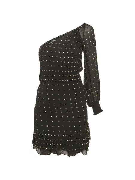 Rochie Retrofete cu paiete cu un umăr gol negru