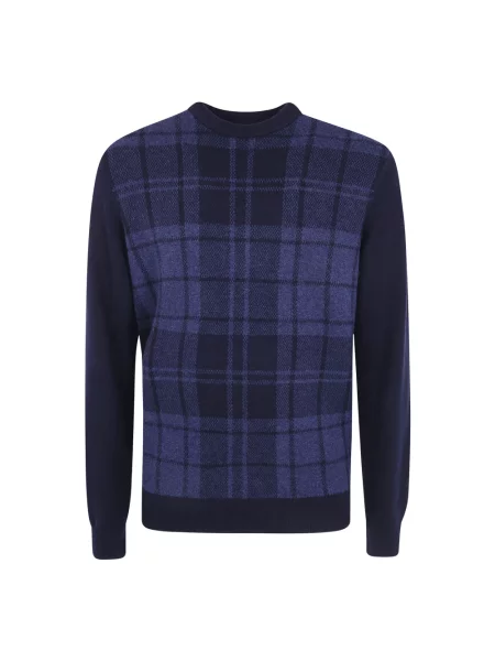 Sweter Barbour w kratę niebieski