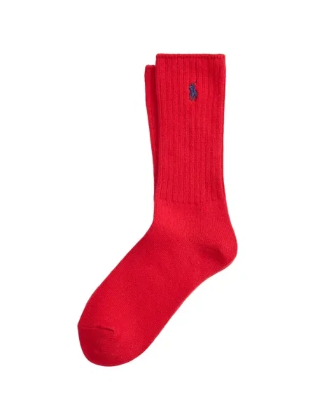 Tricou polo Polo Ralph Lauren cu broderie din fleece alergare roșu