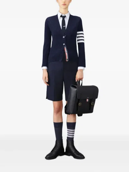 Pantaloni scurți Thom Browne de lână albastru