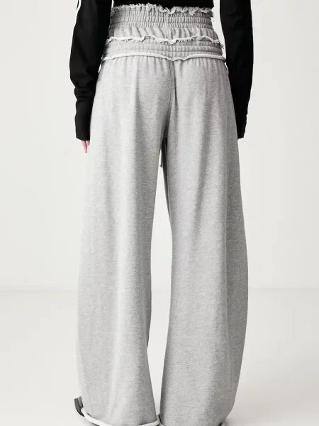 Adidas Originals широк панталон дамски от SST Double сиво