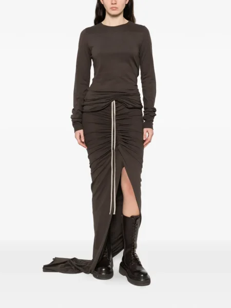 Tricou Moncler + Rick Owens lung maro