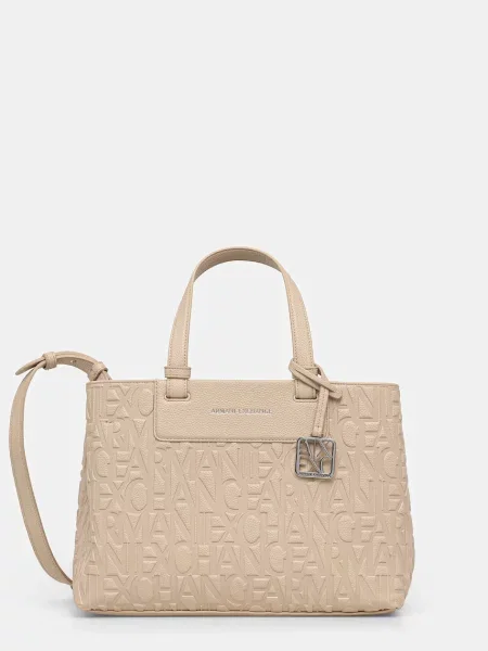 Geantă shopper Armani Exchange bej