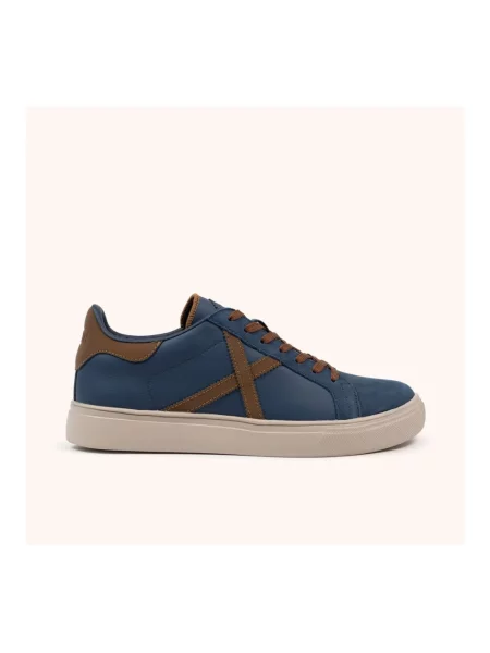 Sneakersy Munich skórzane retro niebieskie
