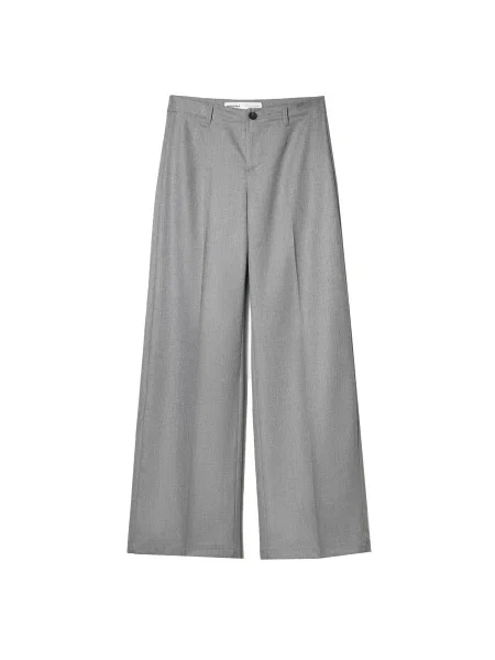 Bershka Hlače z naborki siva