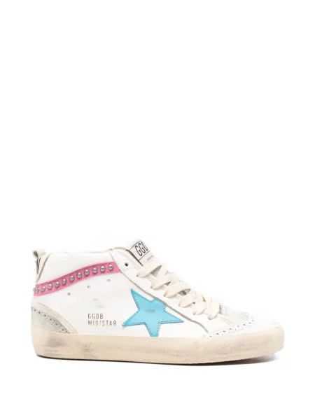 Sneakerși Golden Goose Mid Star din piele alb