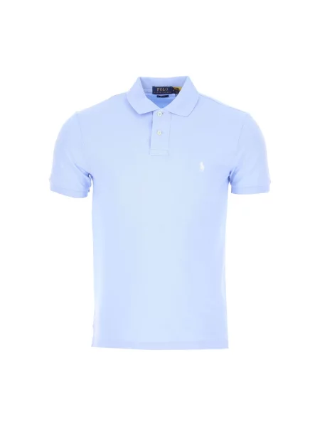 Koszulka polo o kroju slim fit z czystej bawełny Polo Ralph Lauren niebieska