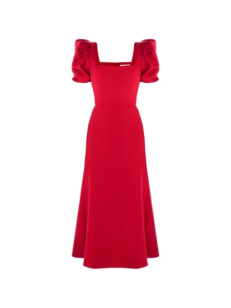 Rochie midi Post Meridiem până la genunchi de costum roșu