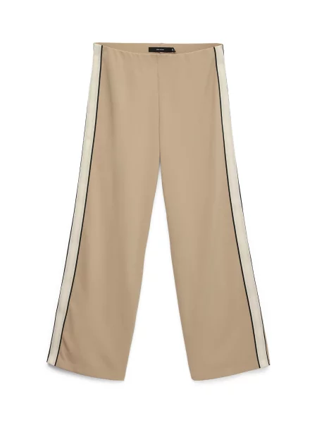 VERO MODA Kalhoty VMBerlin velbloudí / černá bílá