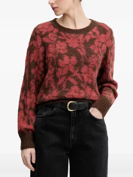 Pulover Benetton cu model floral roșu