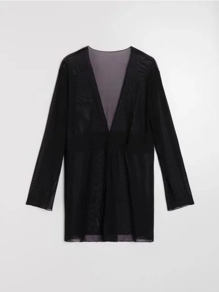 Пляжне пончо з сітки чорний