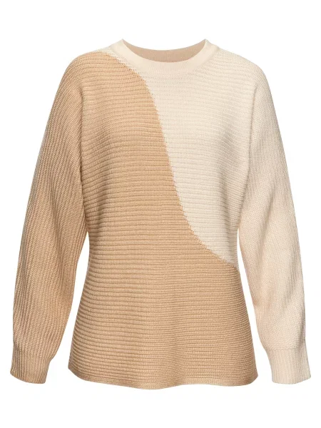 VIVANCE Svetr světle / cappuccino béžová