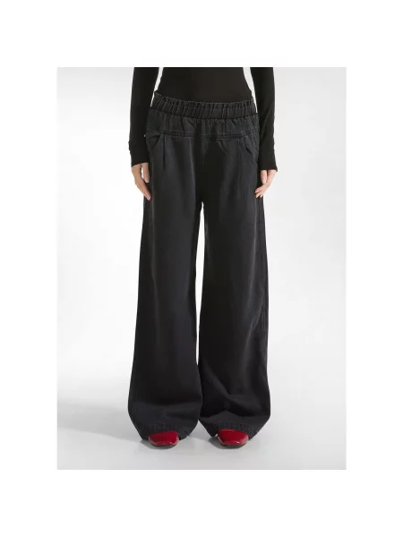 Pantaloni palazzo Deha din lyocell negru