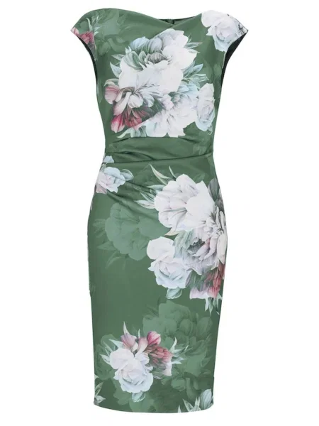 SWING Rochie mulate albastru pastel / verde pin / roz alb