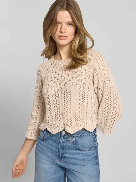 Krótki sweter z mieszanki bawełny model NOLA' Only szary