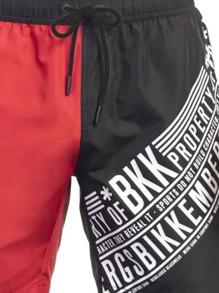 Slip de baie Bikkembergs cu imagine roșu