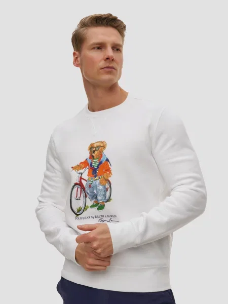 Bluza Polo Ralph Lauren z nadrukiem biała