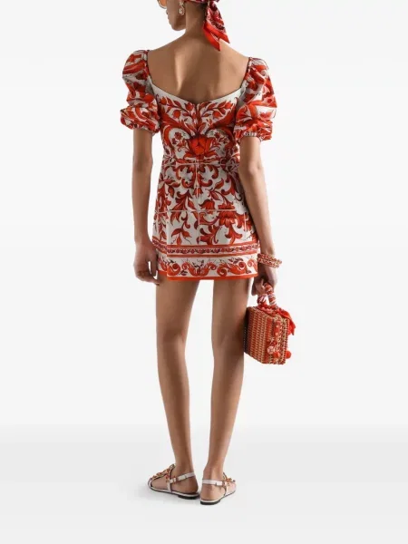 Scurt rochie Dolce & Gabbana cu imagine din poplin alb