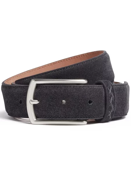 Curea Zegna din piele de căprioară albastru