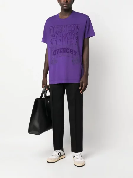 Tricou Givenchy cu broderie violet