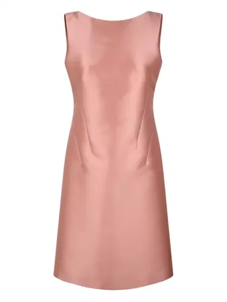 Rochie Alberta Ferretti cu funde din satin de costum roz