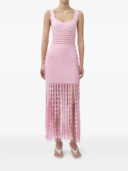 Rochie midi Simkhai cu franjuri roz