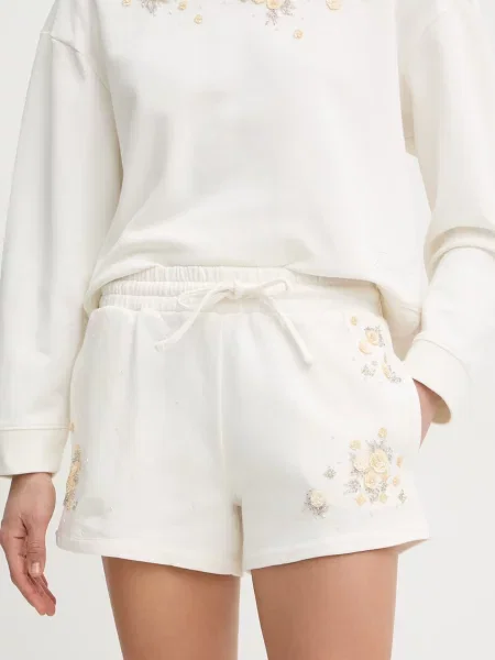 Twinset pantaloni scurți de trening pentru femei din bej